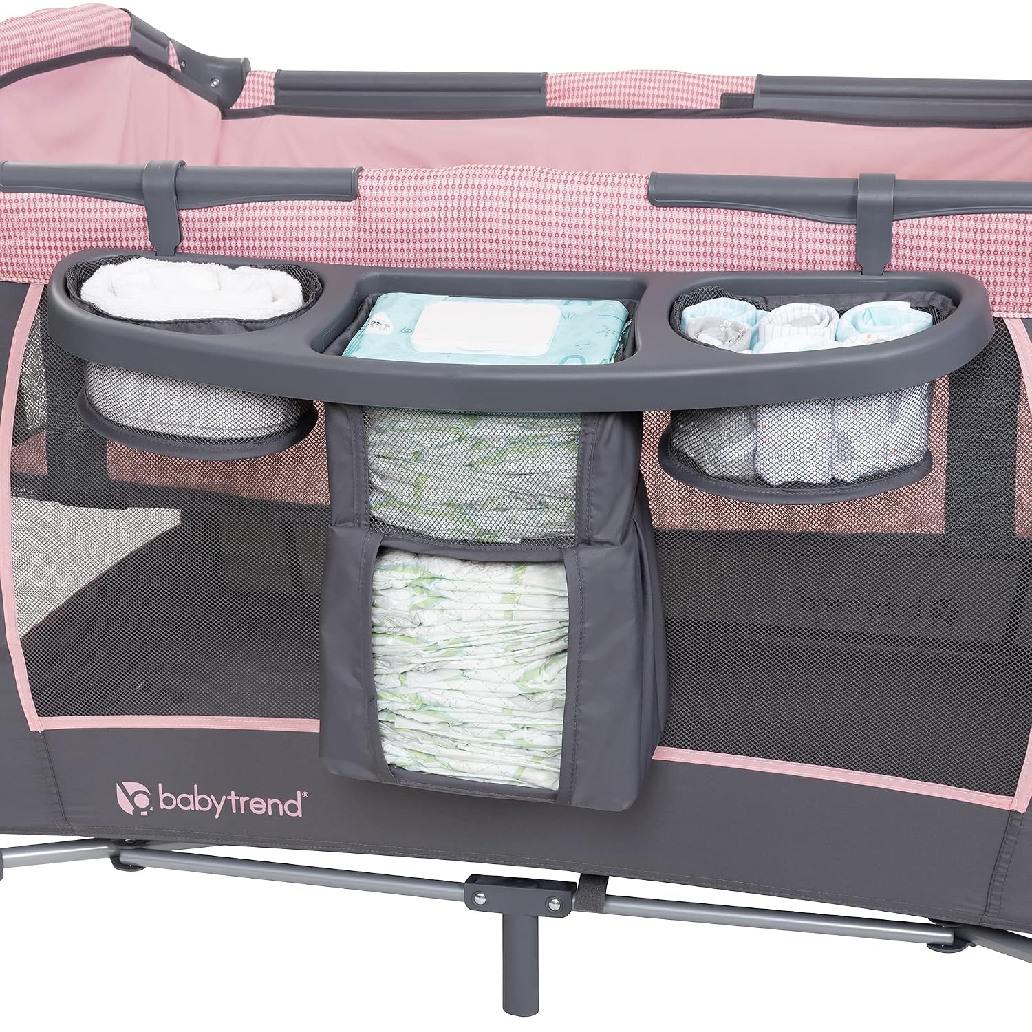 image:imageBaby Trend Passport Cargo Travel System Pink Bamboo with Lil Snooze Deluxe III Bassinet