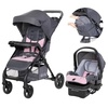Baby Trend Passport Cargo Travel System, Pink Bamboo with Lil’ Snooze Deluxe III Bassinet