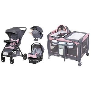 Baby Trend Passport Cargo Travel System, Pink Bamboo with Lil’ Snooze Deluxe III Bassinet